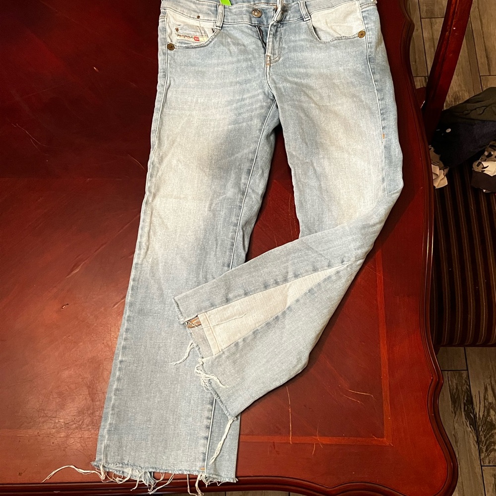Diesel Light Blue Straight Leg Jeans